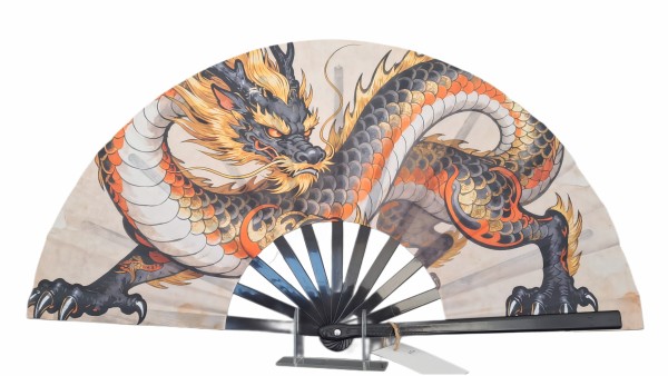 Μεγάλη Διακοσμητική Βεντάλια (65εκ.) "Imperial Golden Dragon"