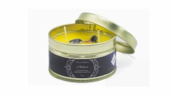 Κερί σε μεταλλικό κουτί "7 Chakras" με ημιπολύτιμους λίθους Κερί σε μεταλλικό κουτί "7 Chakras" με ημιπολύτιμους λίθους