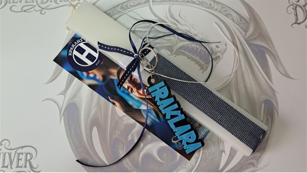 Χειροποίητη Πασχαλινή Λαμπάδα ΗΡΑΚΛΗΣ με Custom Μπρελόκ "Iraklara"