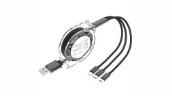 Τηλεσκοπικό καλώδιο φόρτισης USB 3-σε-1  (1μ.)