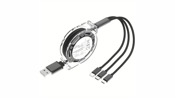Τηλεσκοπικό καλώδιο φόρτισης USB 3-σε-1  (1μ.)