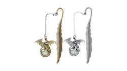 Μεταλλικός Σελιδοδείκτης κρεμαστό φύλλο με δράκο (φωσφορίζων)