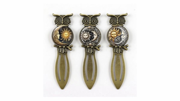 Μεταλλικός Βίντατζ Σελιδοδείκτης Κουκουβάγιας με κλιπ