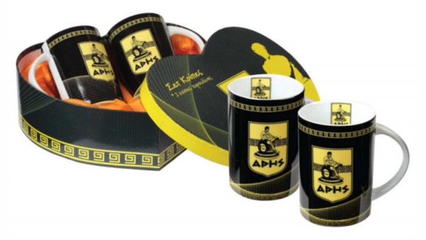 Σετ 2 Κούπες ARIS FC σε Συλλεκτικό Κουτί Καρδιά